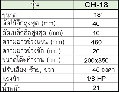 YH แท่นเลื่อยฉลุไฟฟ้า รุ่น CH-18