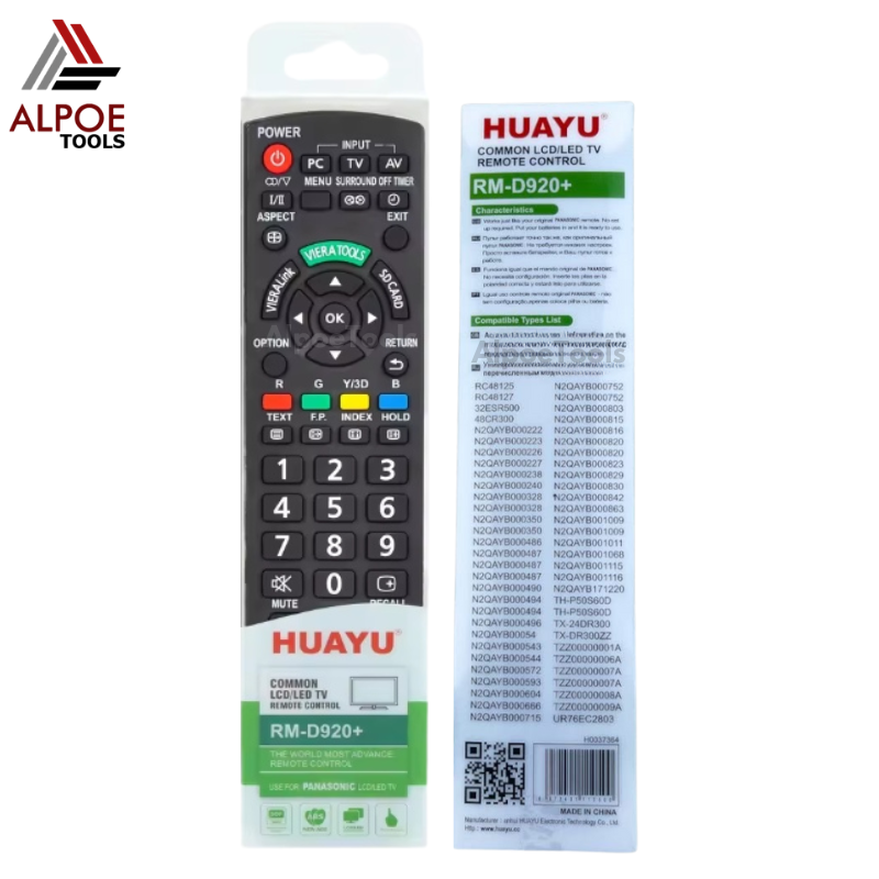 รีโมททีวี Panasonic รหัส RM-D920+ สำหรับ TV LCD / LED / Smart TV