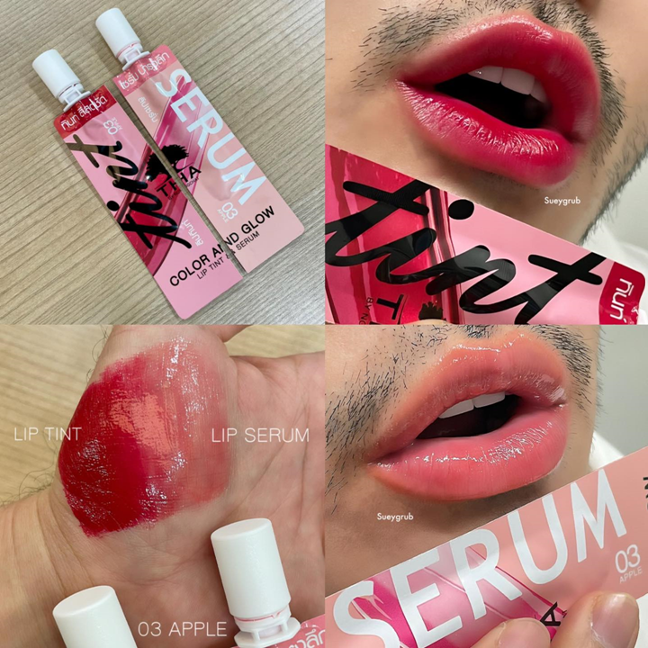 Tha By Nongchat คัลเลอร์แอนด์โกลว์ลิปทินท์แอนด์เซรั่ม ฑาบายน้องฉัตร 2ml+2ml