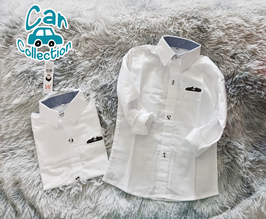 porche เสื้อเชิ้ตเด็ก แขนยาว คอปก สีขาว 8เดือน-10ขวบ
