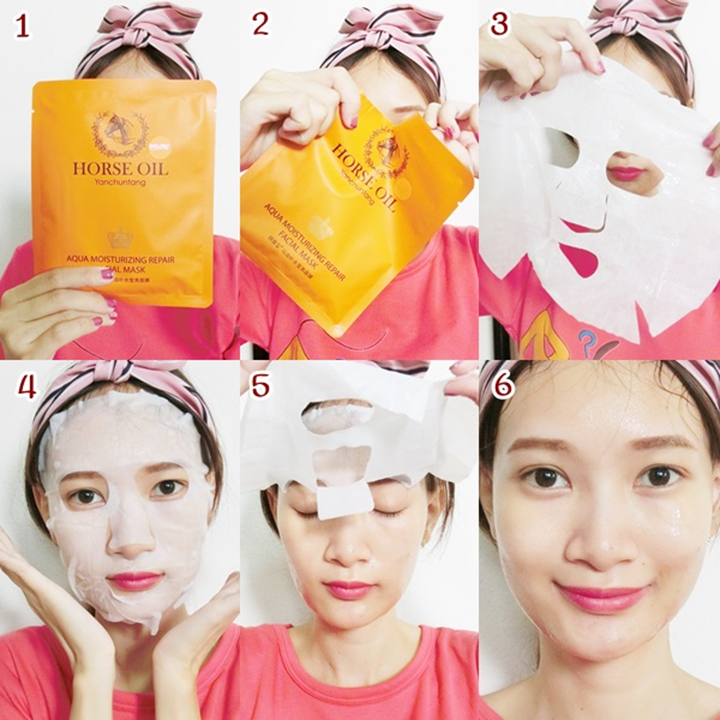 Moods Horse Oil Moisturizing Repair Facial Mask 30ml x 1ชิ้น มาส์กหน้า มูดส์