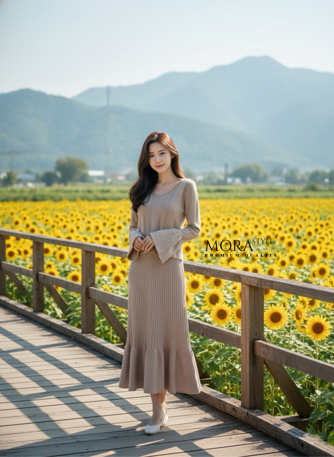 เซ็ตไหมพรม 2 ชิ้น เสื้อแขนยาวมี detail ลายร่องใหญ่ ผ้ายืดยืดหยุ่นใส่สบาย มาพร้อมกับ กระโปรงยาวปลายทรงปล่อยระบาย ใส่เที่ยวได้หลายโอกาสเป็นอีกรุ่นที่แนะนำมาต้องมีนะคะ