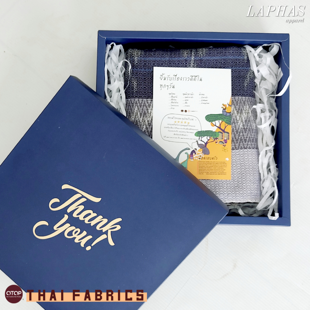 🌳 ผ้าพันคอทอมือ ทอมัดหมี่ ️ (ไม่รวมกล่อง) ผ้ามัดหมี่ทอยกดอก 4 ตะกอ ผ้านุ่ม ของขวัญพรีเมียม LOOM