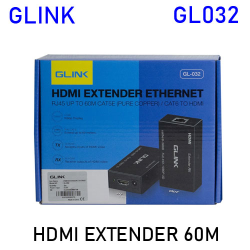 GL032 GLINK HDMI EXTENDER ETHERNET RJ45 UP TO60M. DA-GO-HM-GL032