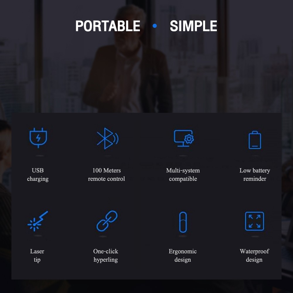 P-125 OKER 2.4GHZ WIRELESS PRESENTER ชาร์จไฟได้ MO-OK-WL-P-125