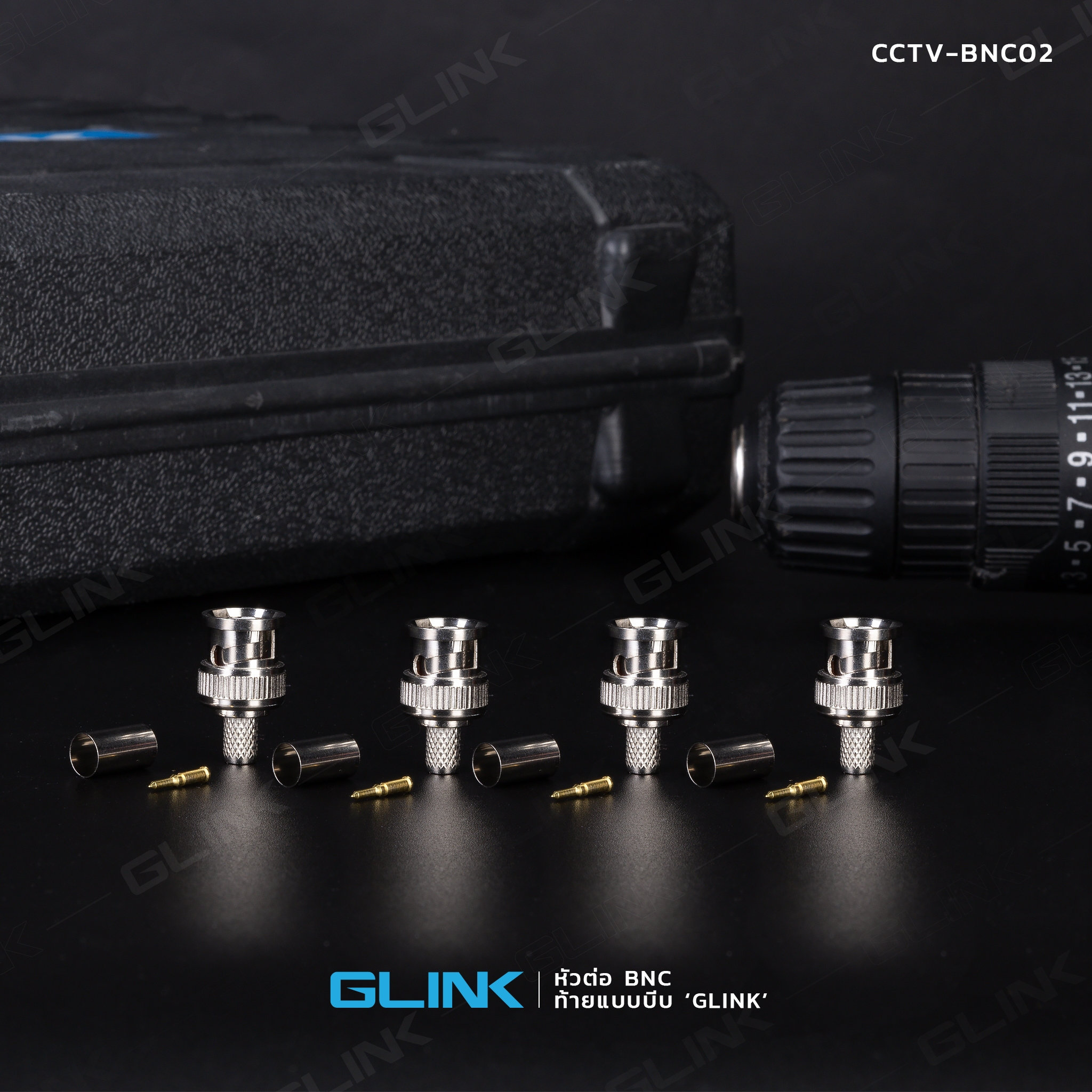 GLINK CCTV-BNC02 หัวต่อ BNC ท้ายแบบบีบ ห่อ 100หัว CC-TV-CA-BNC02