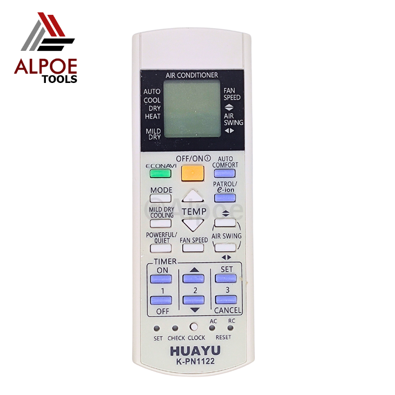 รีโมทแอร์ Panasonic รหัส K-PN1122 ใช้แทนรีโมทแอร์ได้เกือบทุกรุ่นของ พานาโซนิก