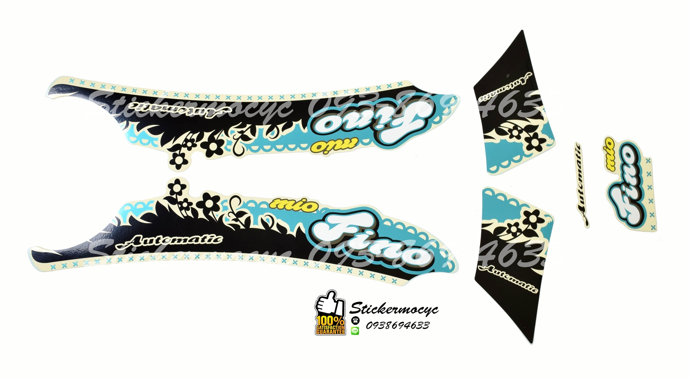 Sticker 3M Yamaha Fino ปี 2009 รุ่น 9 ติดรถสี น้ำเงิน (เคลือบเงา) สติ๊กเกอร์ 3 M แท้ สติ๊กเกอร์ติดมอไซค์ ยามาฮ่า ฟีโน่