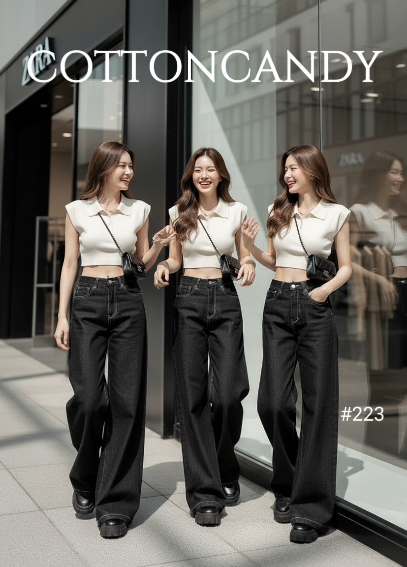Tag#cottoncandy กางเกงยีนส์ ขากระบอกใหญ่เอวกลางไม่สูงมาก เนื้อยีนส์พรีเมี่ยมโทนสีเข้ม รุ่นนี้ผ้ายีนส์เกรดพิเศษ เกรดแบรนด์ เกรดห้างเท่านั้น ใส่สบายไม่อึดอัด แพทเทิลสวยเป๊ะ ใส่แมทง่ายสุดๆ โทนสีสวยคลาสสิค บอกเลย ทำถึงมากกก