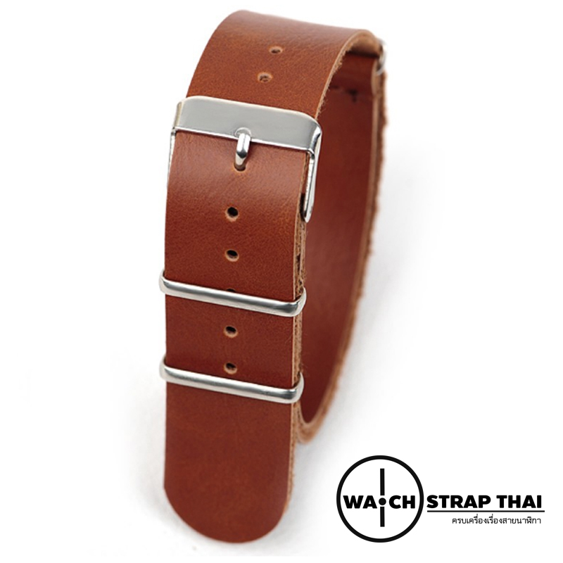 สายนาฬิกานาโต้ สายนาฬิกาหนังวัว Brown Nato Leather Strap มีสี Brown มีขนาด 20 , 22 mm สีน้ำตาล