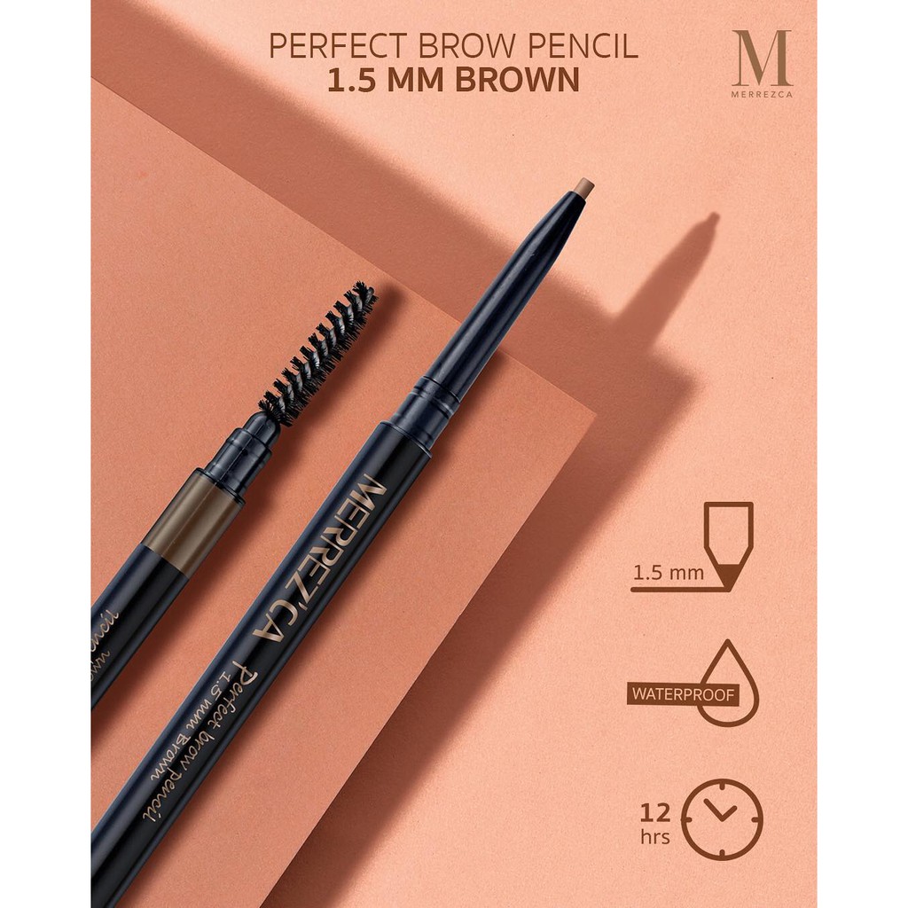 Merrez'ca Perfect Brow Pencil เมอร์เรซก้า ดินสอเขียนคิ้ว หัวเล็ก 1.5 มม. กันน้ำ