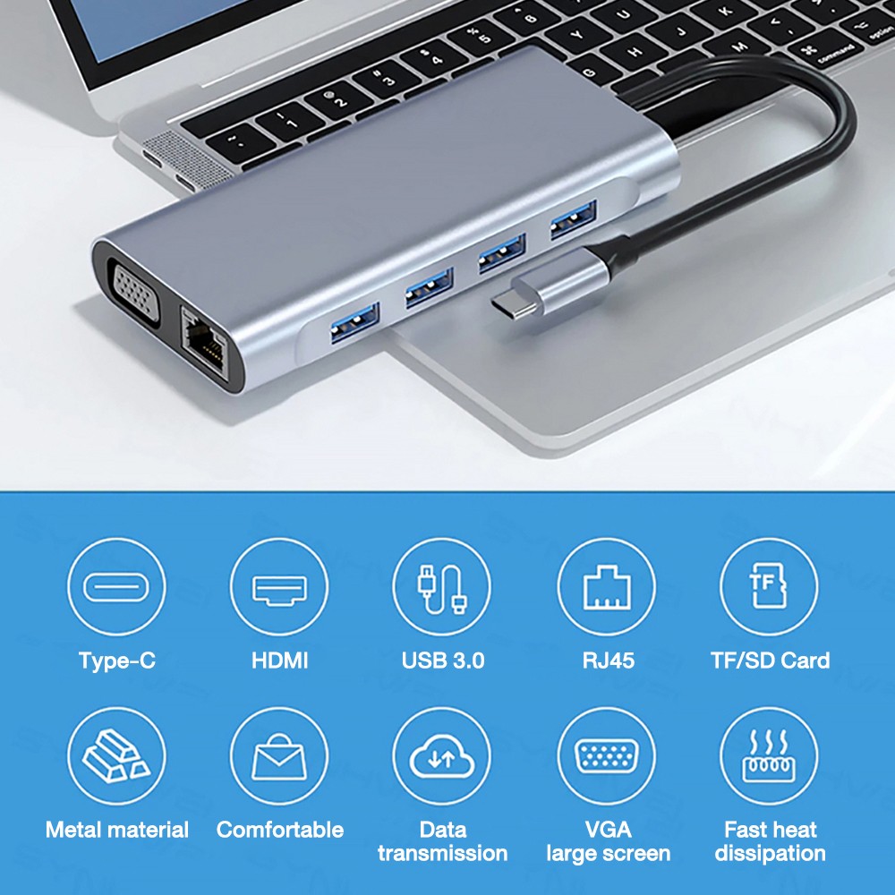 OE-2110 OKER TYPE-C MULTI-PORT 11 in 1 CA-TC-OK-2110B
