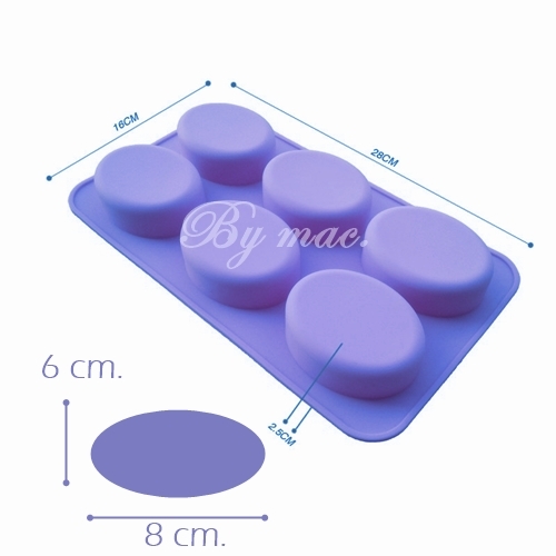 พิมพ์สบู่ซิลิโคน Sponge Toffee /90-100 กรัม /6 หลุม /ซองใส่สบู่ 10x13 cm.