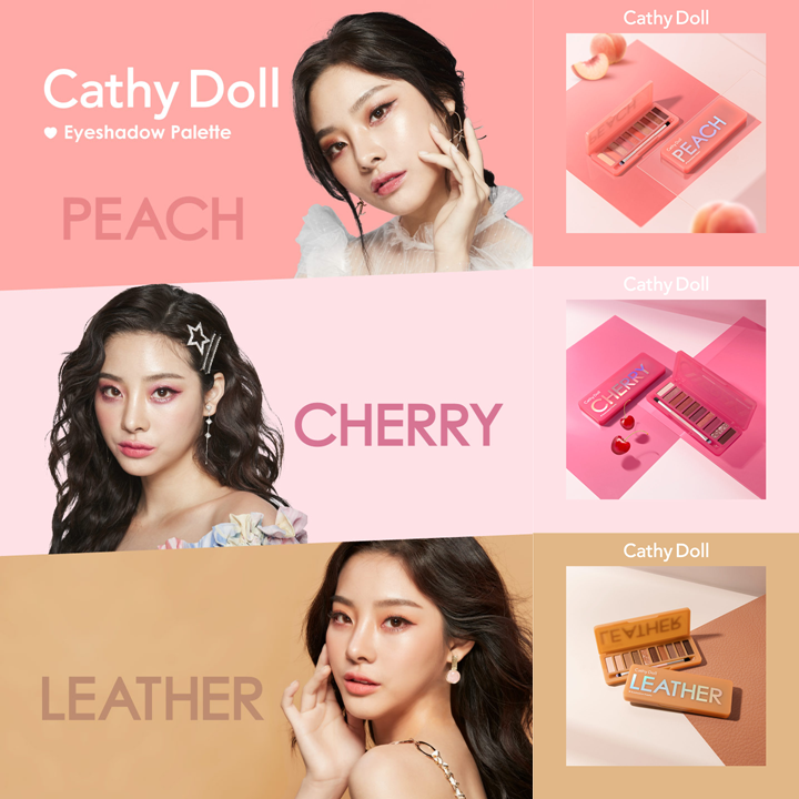 Cathy Doll Eyeshadow Palette 1g X 10colors 3 in 1 อายแชโดว์ 10 เฉดสีในพาเลทเดียว