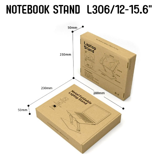 NB L306 NOTEBOOK STAND 14-15.6" 26.5X21.6 CM HL-MB-ST-02GRY