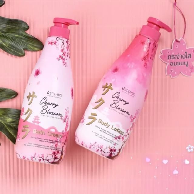 BEAUTY BUFFET SCENTIO CHERRY BLOSSOM LIGHTENING & SMOOTH BATH CREAM 700 ml บิวตี้ บุฟเฟ่ต์ ครีมอาบน้ำ ดอกซากุระ