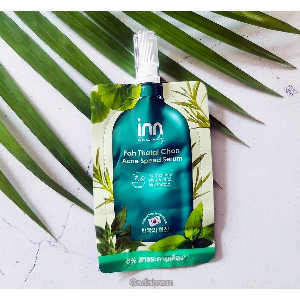 (6ซอง/กล่อง) อินน์ บิวตี้ ฟ้าทะลายโจร แอคเน่ สปีด เซรั่ม Inn Beauty fah Thalai Chon Acne Speed Serum 8 g.