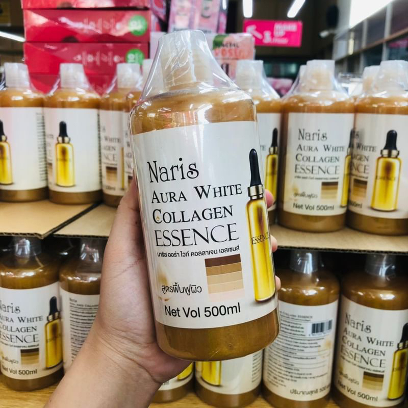 NARIS AURA WHITE COLLAGEN ESSENCE 500ML เซรั่มบำรุงผิวกาย อุดมไปด้วย คอลลาเจน