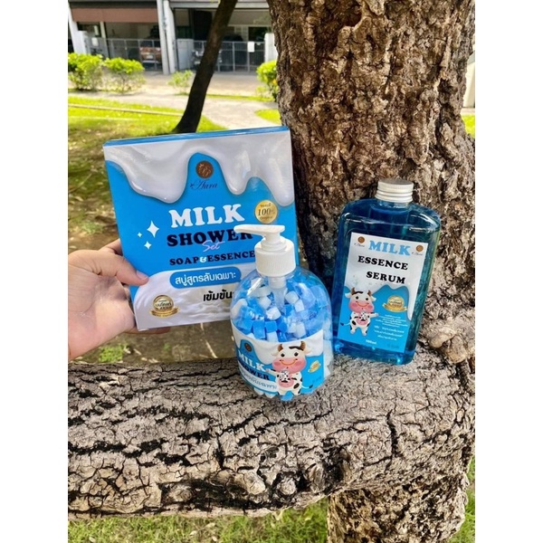 สบู่สูตรลับเฉพาะ Milk Essence Serum + Milk Shower Soap Essence