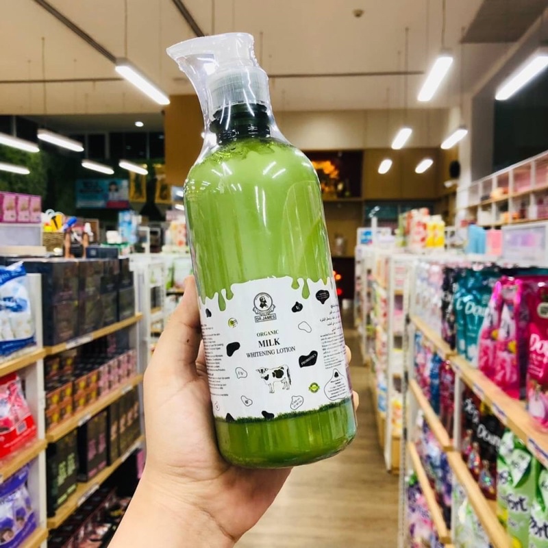 DR.JAMES ORGANIC MILK WHITENING LOTION 500 ml. ดร.เจมส์ โลชั่นน้ำนม ออแกนิก ผลิตจากชั้นบนสุดของน้ำนมวัว