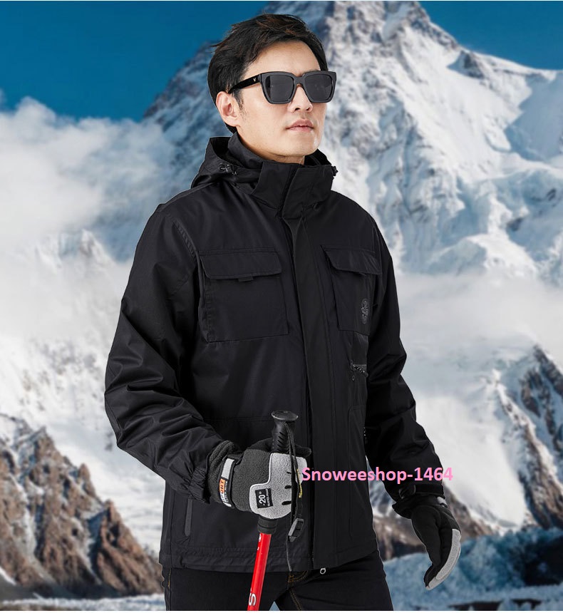 แจ็คเก็ตผู้ชายเสื้อผ้าใส่ไปหิมะซับขนแกะด้านในอีกตัว มาพร้อมฟังก์ชั่นครบจบในตัวเดียว กันหนาว กันลม กันหยดน้ำ ใส่เล่นสกีกันหนาวติดลบ มี 4 สี M ถึง 5XL