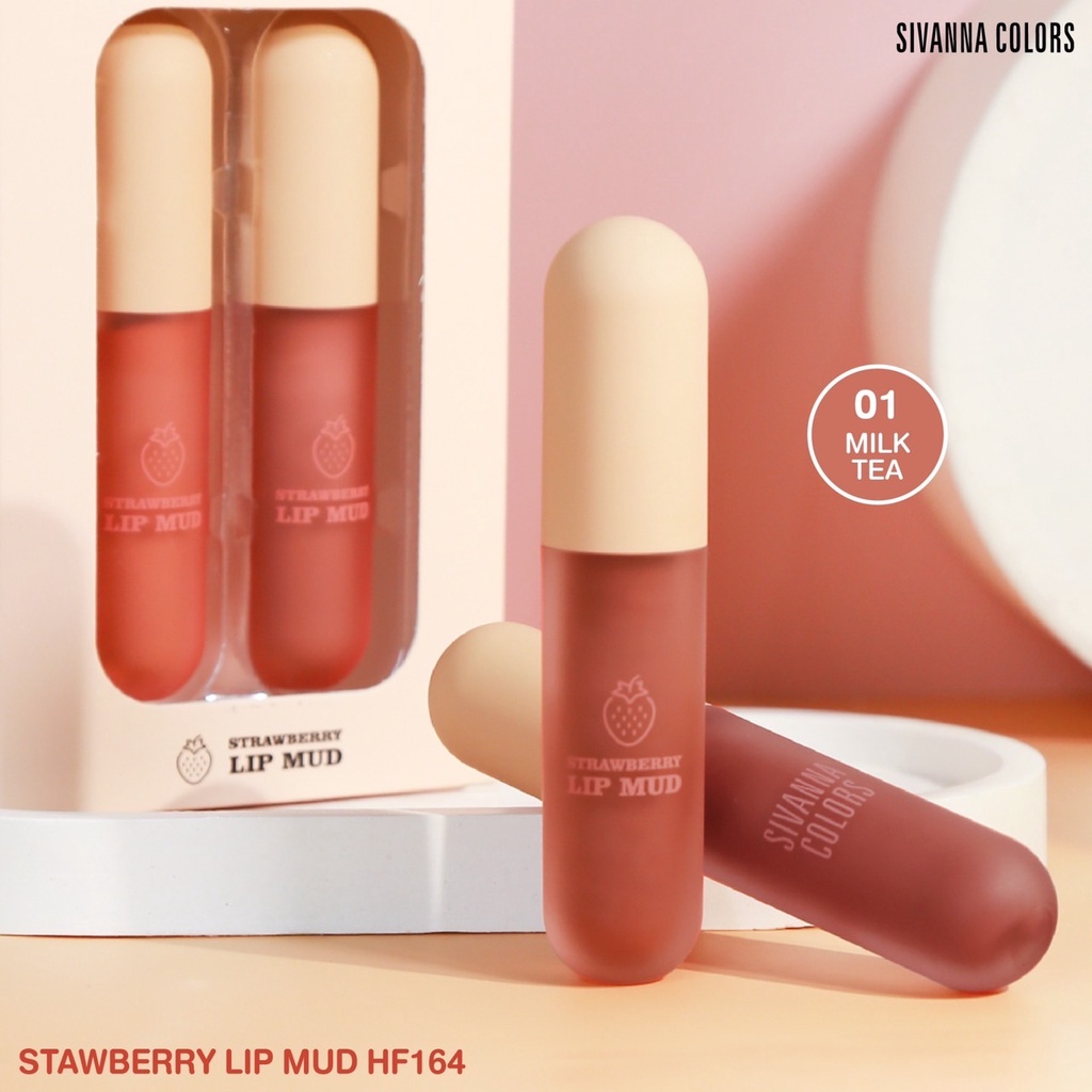 Sivanna Strawberry Lip Mud HF164 สตรอเบอร์รี่ ลิป มัด ลิปจุ่ม เนื่อซอฟท์แมทท์