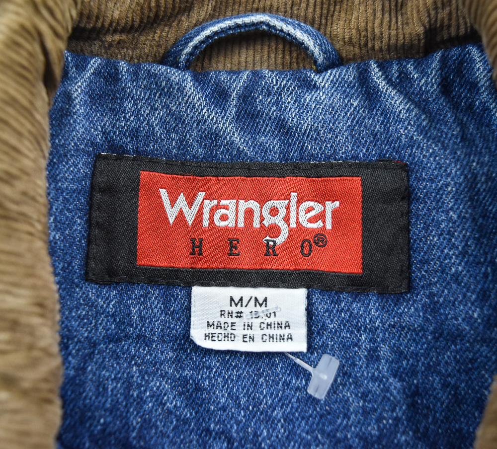 Wrangler®แท้ อก 45 เสื้อยีนส์ เสื้อแจ็คเก็ตยีนส์ ผู้ชาย แรงเลอร์ สียีนส์ บุขน เสื้อแขนยาว เสื้อกั๊ก เนื้อผ้าดี Made in CHINA