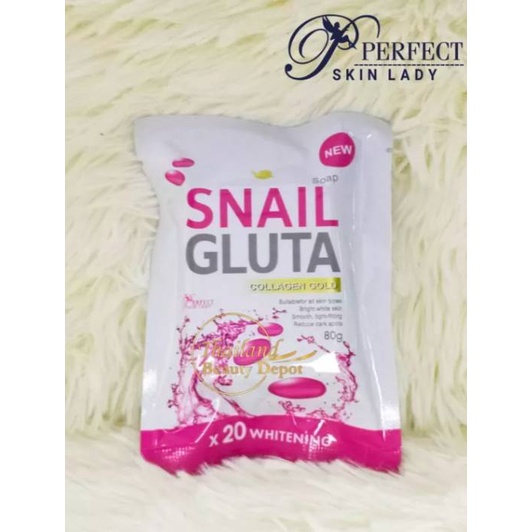 Perfect Skin Lady SNAIL GLUTA COLLAGEN GOLD *20 Whitening Soap 80g. สบู่สเนลไวท์ผิวขาว