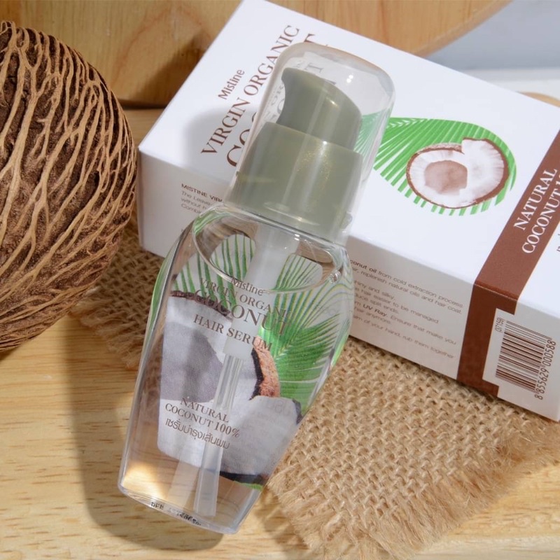 Mistine Virgin Organic Coconut Hair Serum 35 ml. เซรั่มบำรุงผม สูตร น้ำมันมะพร้าวสกัดเย็น