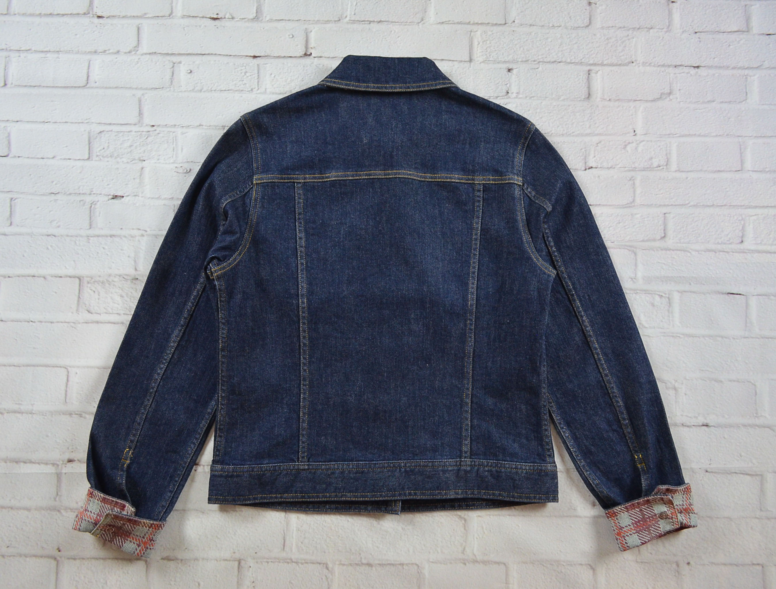 S.U.C อกจริง36' (S) เสื้อแจ็คเก็ตยีนส์ เสื้อยีนส์แขนยาวหญิงชาย สีเข้ม ผ้านุ่มใส่สบาย ทรงน่ารัก