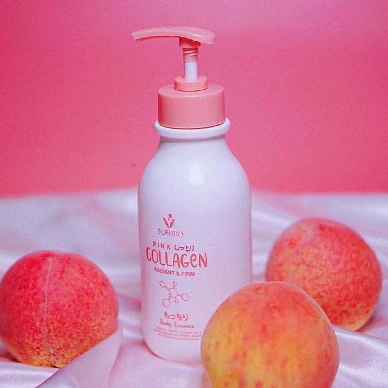 BEAUTY BUFFET SCENTIO PINK COLLAGEN RADIANT & FIRM BODY ESSENCE 350 ml โลชั่นบำรุงผิวกาย