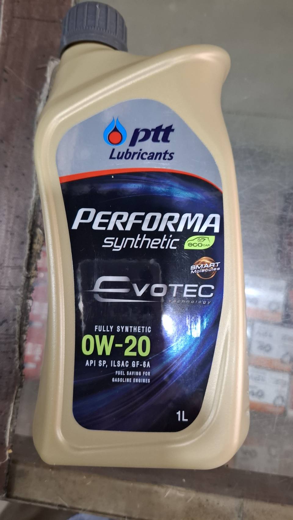 น้ำมันเครื่องเบนซิน PTT Performa Synthetic 0w-20 อีโก้คาร์ สังเคราะห์ 100% ขนาด 1 ลิตร