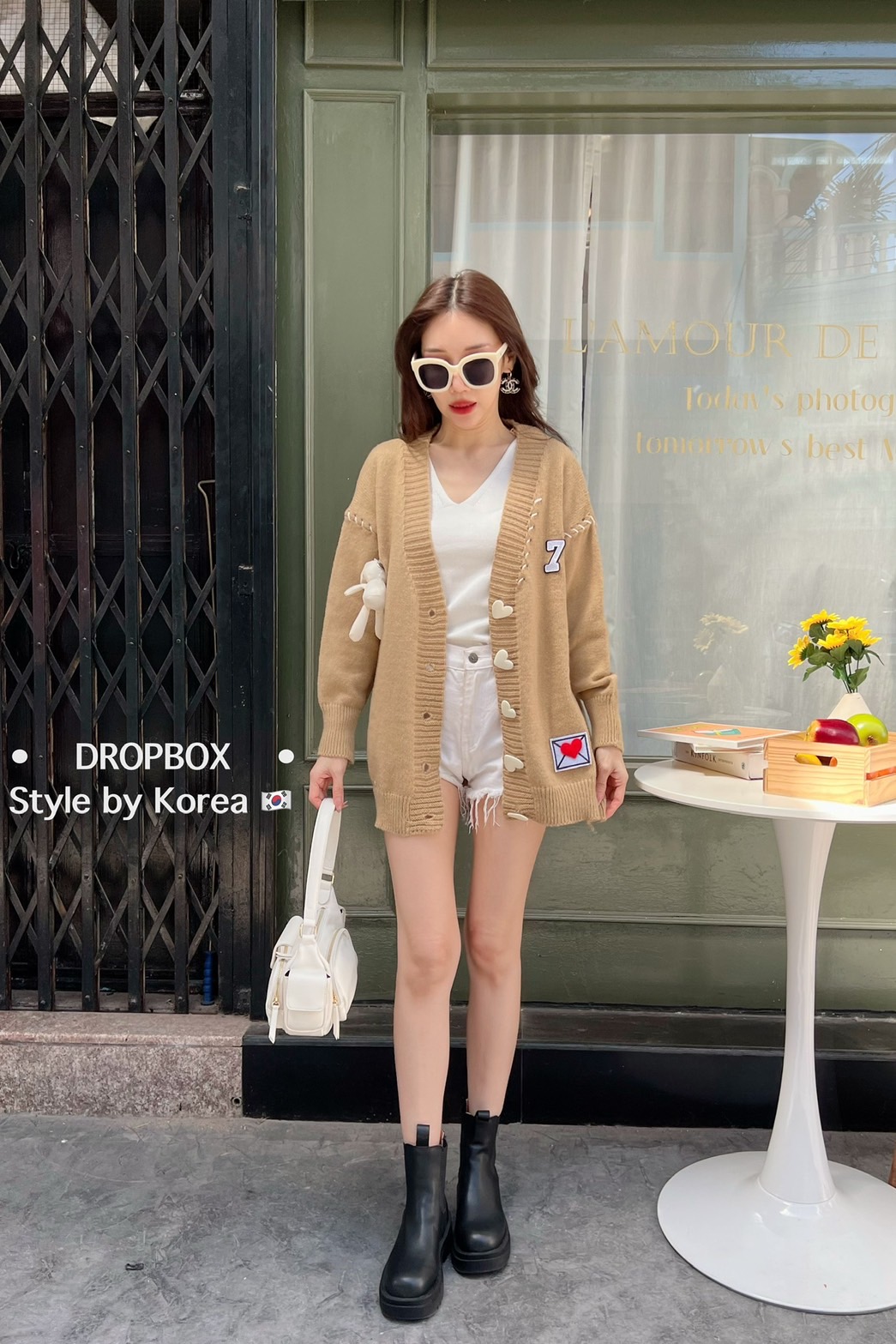 Korea Cadigan With Envelope & Bear 3D Brooch เสื้อใหม่พรหมคาดิแกนแขนยาวรุ่นนี้น่ารักมากมาพานิ่มทรงสวย