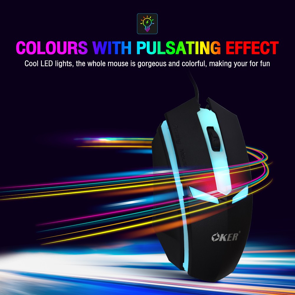 OP-165 OKER MOUSE USB LED MO-OK-OU-165BK