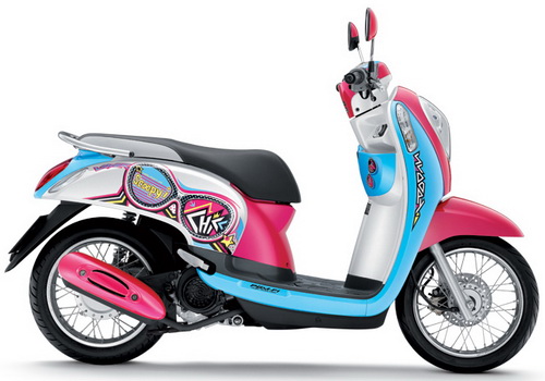 Sticker HONDA SCOOPY I ปี2012 รุ่น11 ติดรถสี ฟ้า ชมพู (เคลือบเงาแท้) สติ๊กเกอร์ ติดรถมอเตอร์ไซค์ ฮอนด้า สกู๊ปปี้ ไอ