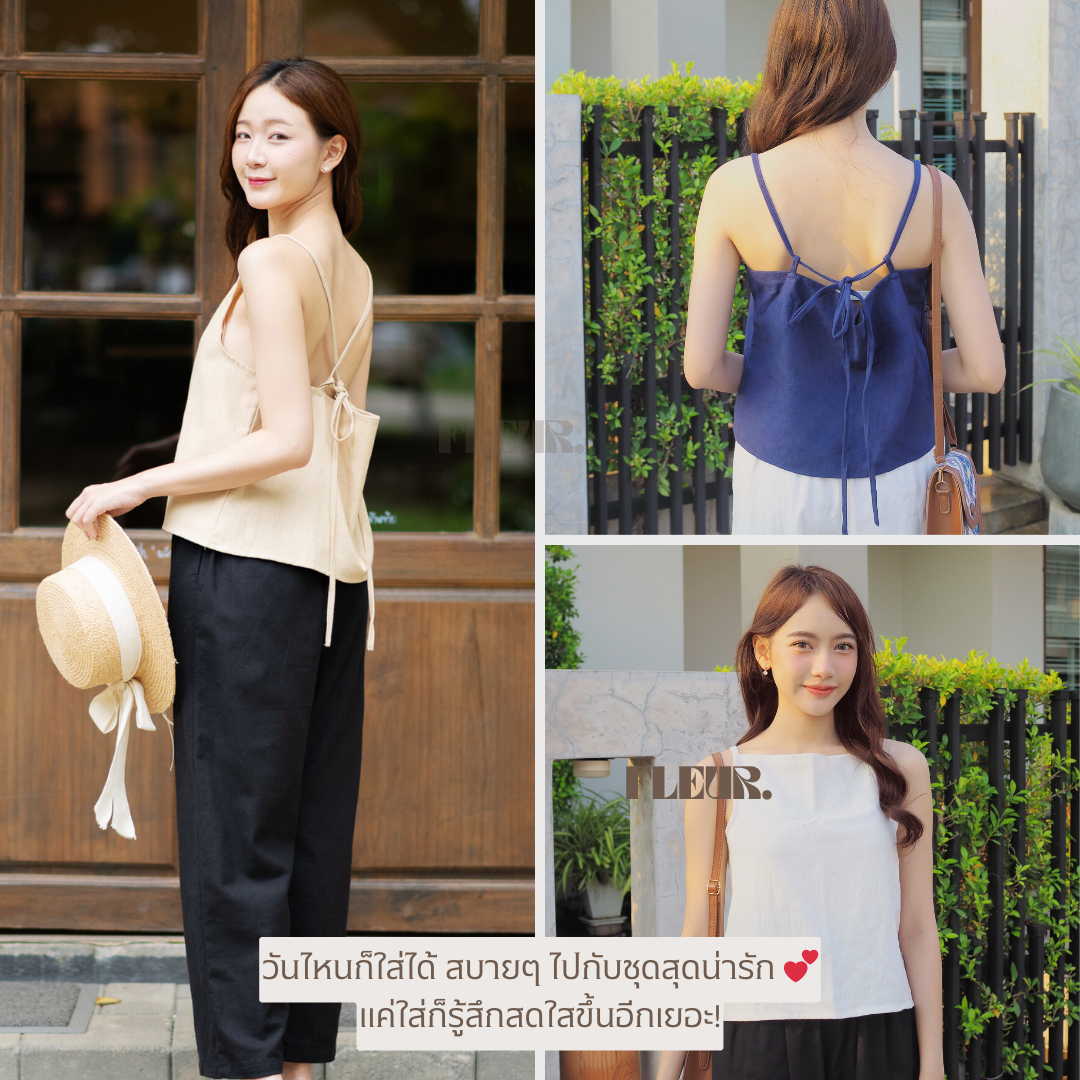 🌸 เสื้อแขนกุดผูกหลัง WildflowerTop 〰️ ผ้าใส่สบายและเข้ากับทุกลุค ต้องมีติดตู้ค่า❤️✨ LOOM Women Clothing
