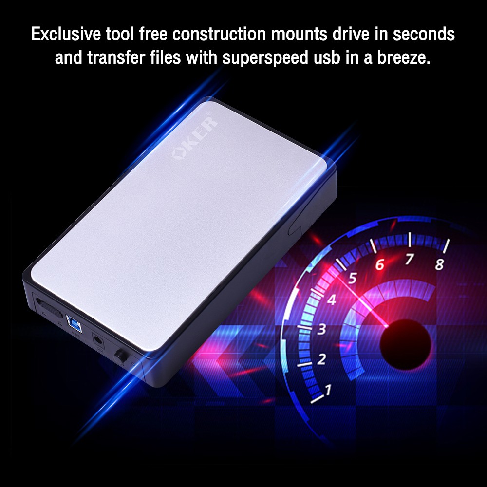 ST-3565 OKER USB 3.5″ SATA EXTERNAL HARD DRIVE ENCLOSURE EX-35-OK-3565B