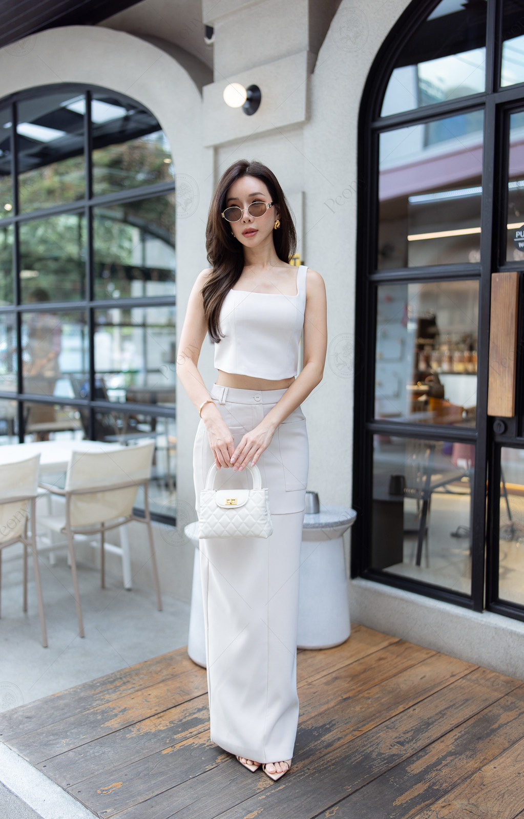 🤍 #Nida set #085 Color : cream 🤍ชุดเซต เสื้อพร้อมกระโปรง ใส่สวยได้ทุกโอกาส เสื้อสายเดี่ยว คอเหลี่ยมแพทเทินสวย บุฟองน้ำในตัว หลังเว้ายู แมทมาพร้อมกระโปรงยาว ผ่าหลัง ใส่ทั้งชุดจึ้งมากกก แยกแมทก้อเก๋ค๊าา