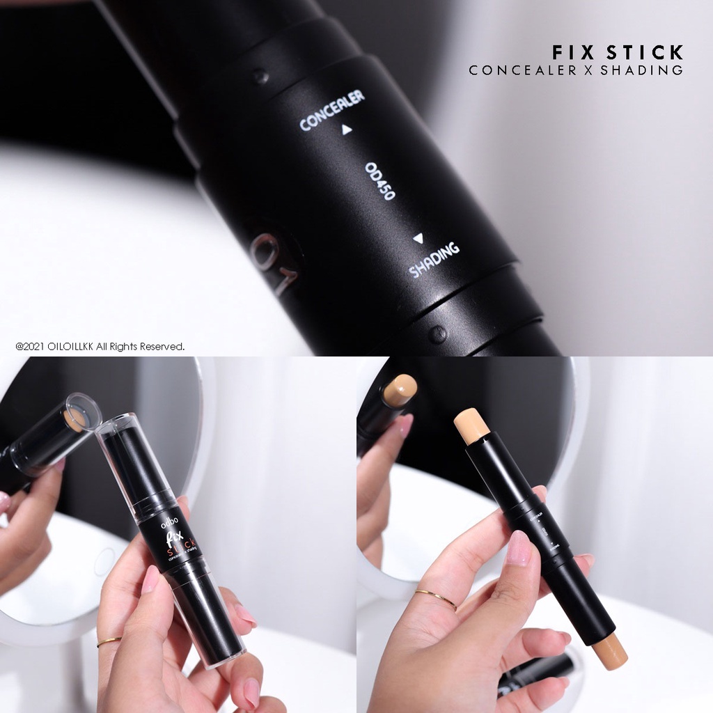 ❤ โอดีบีโอ 2in1 คอนซีลเลอร์ + เฉดดิ้ง ปกปิด เรียบเนียน 6g OD450 odbo Fix Stick Concealer Shading