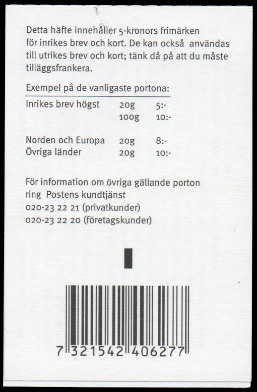 (Booklet) แสตมป์ความร่วมมือไทย-สวีเดน (สวีเดน)