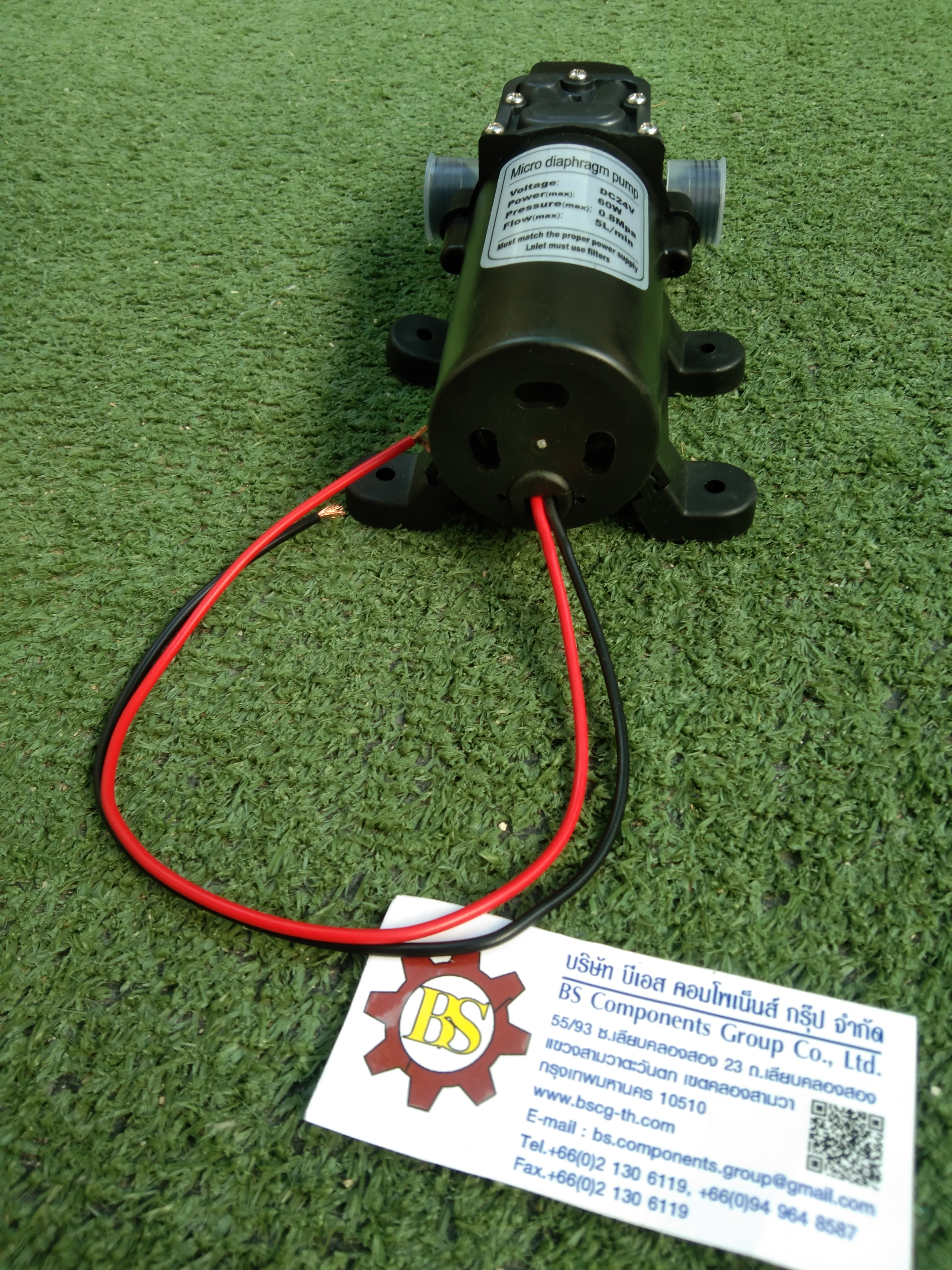 Micro Diaphragm Pump ปั้มน้ำ 24VDC แรงดัน 8 bar, เกลียวนอกเข้าออก G1/2 with Pressure switch