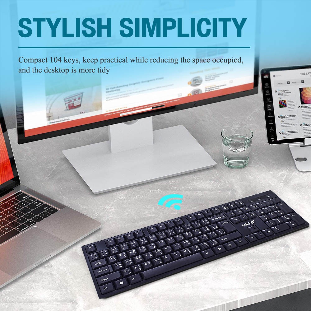 K-290 OKER KEYBOARD 2.4 GHz. wireless KB-UB-OK-K290B