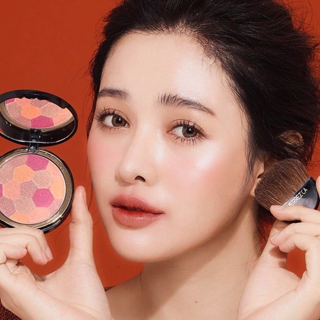 Merrezca Mineral Pearl Blush บรัชออน ปัดแก้ม เมอเรสก้า ปัดแก้มลูกบอล หน้าใส (302 double orange)