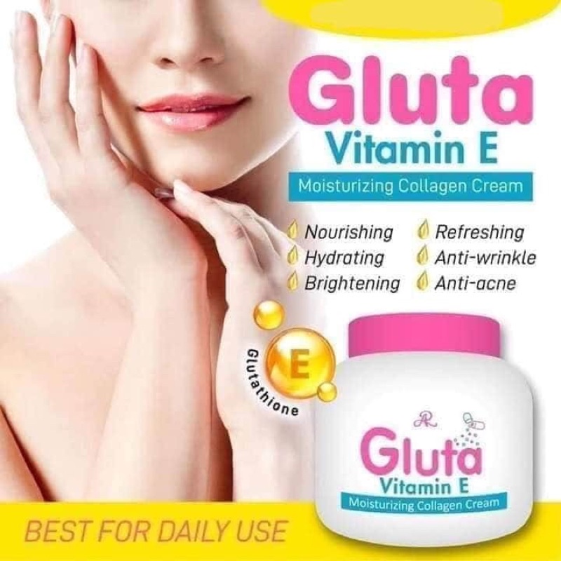 AR GLUTA Vitamin E Moisturizing Collagen Cream 200ml ครีมกลูต้า วิตอี คอลลาเจน เนื้อพุดดิ้ง