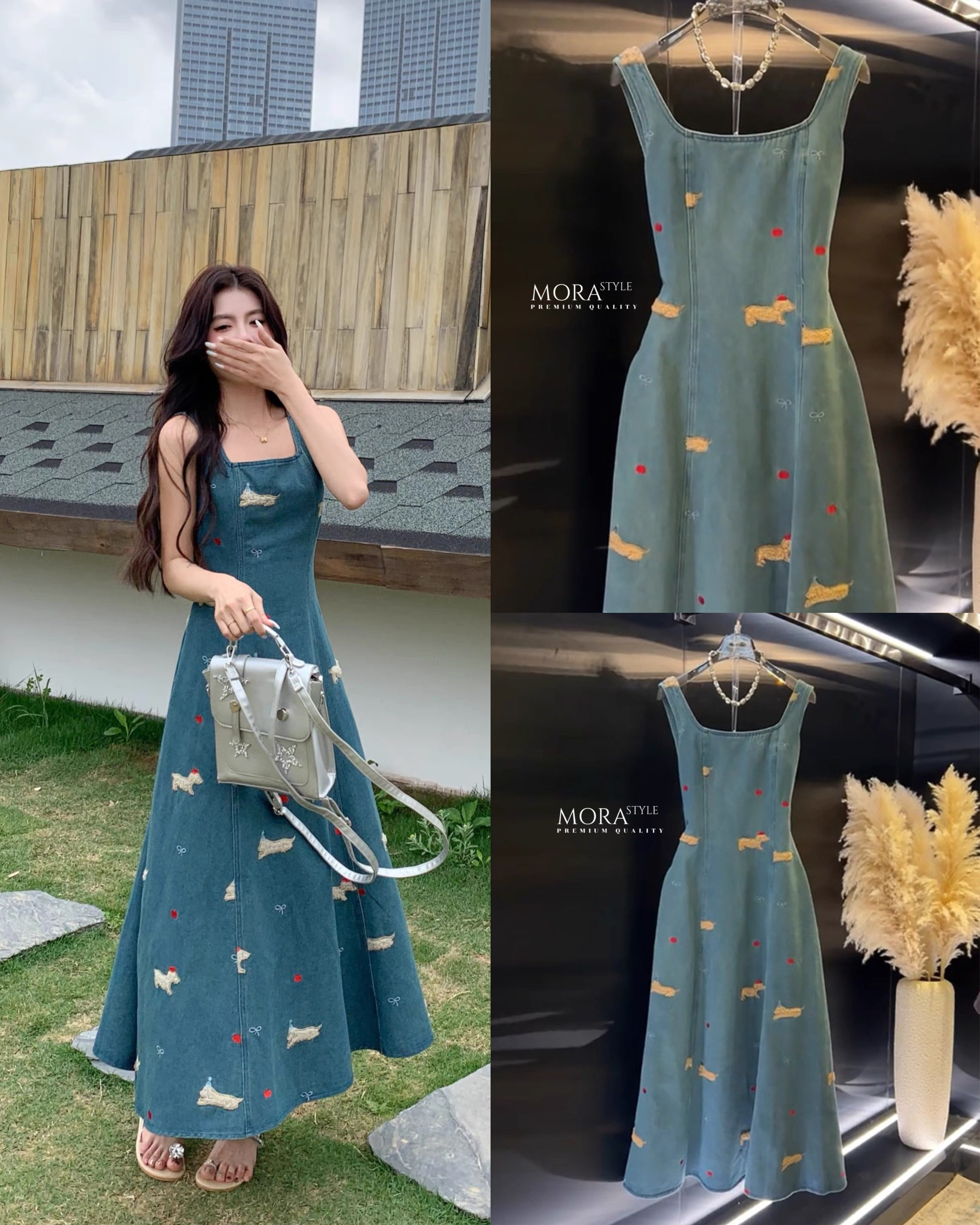 เดรสตัวยาว ปักขนฟูลายน่ารัก ผ้าดีใส่สบายทรงสวยเป๊ะใส่เที่ยวใส่ออกงานได้หมดเลยค่ะ เป็นอีกรุ่นที่ต้องมีติดตู้นะคะ