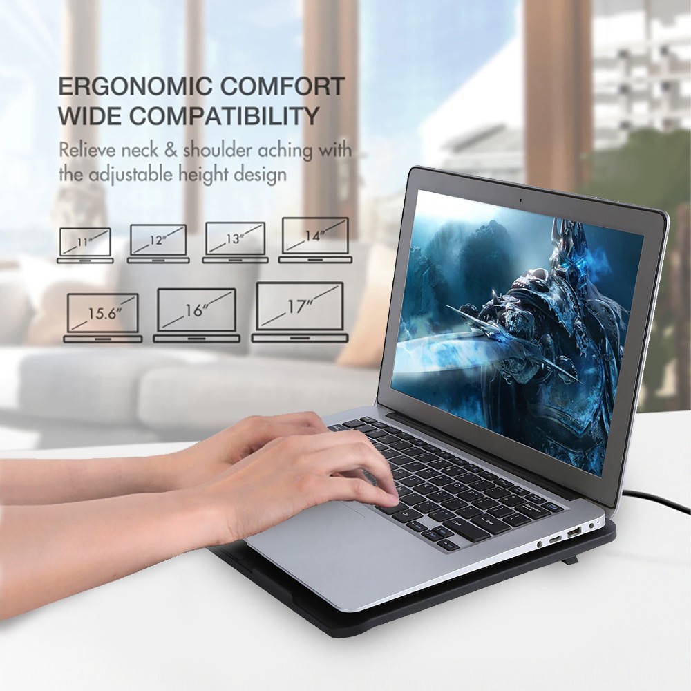 C195 OKER NOTEBOOK COOLING PAD มีไฟ FA-OK-NB-C195B