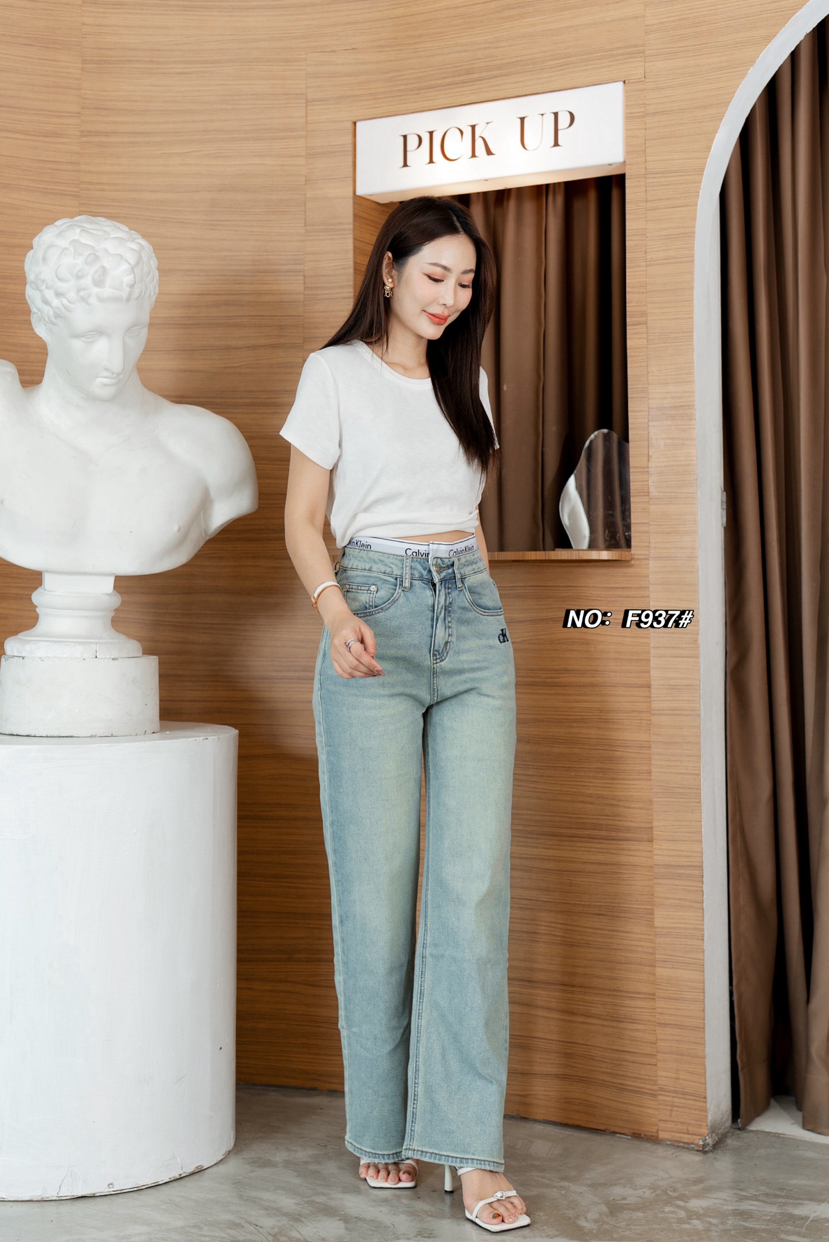 【Major Made.】รอบ3 No.RGF937# - highwaist jeans กางเกงยีนส์ทรงขากระบอกรุ่นใหม่มาแล้วค่า (ผ้ายืด) เอวสูง สีมาใหม่ เนื้อผ้ายืดหยุ่นเก็บทรง ใส่ดูเพรียวมาก ดีเทลตรงกระเป๋าข้างหน้าlogo สวยมาก