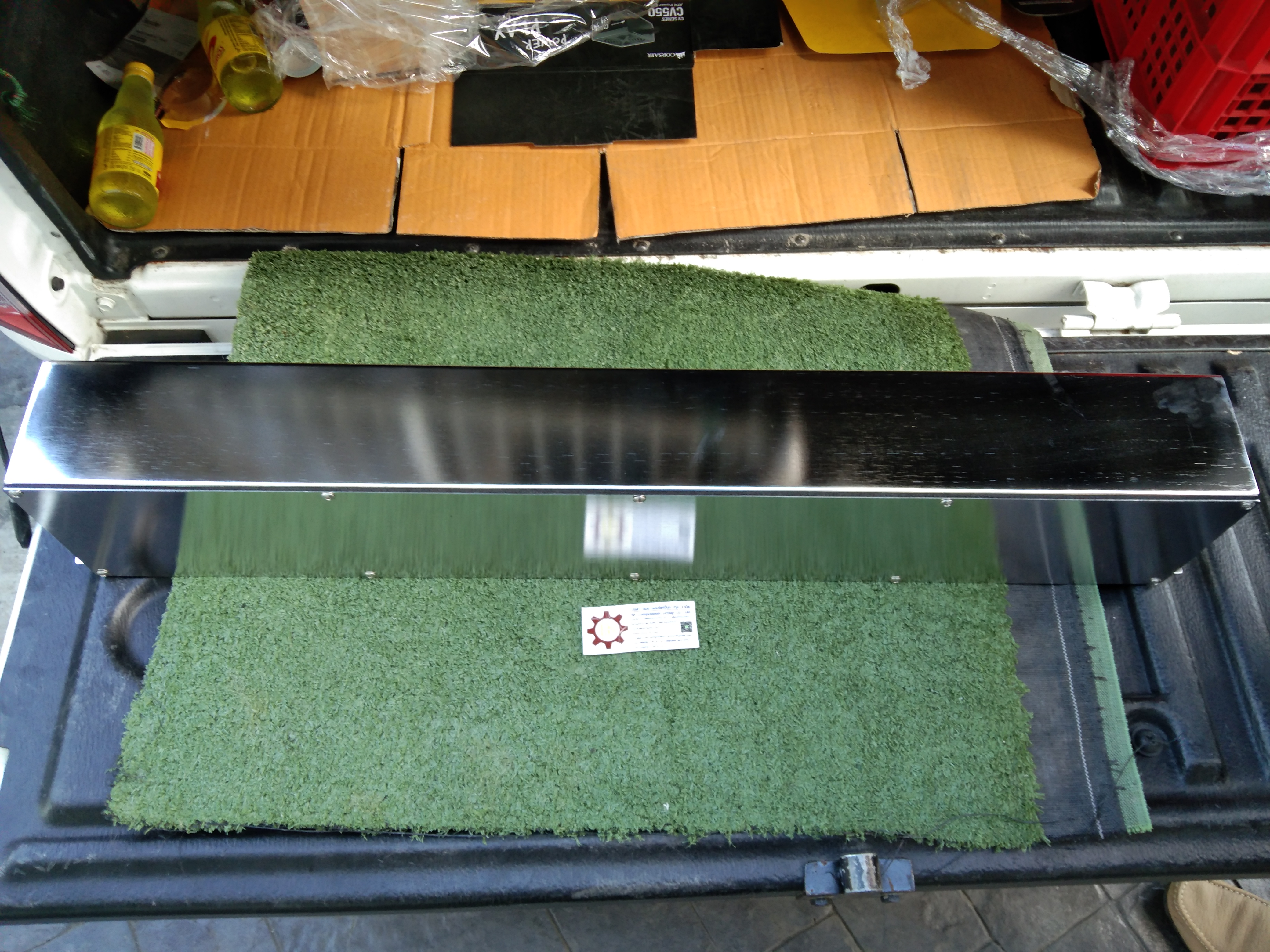 กล่องสแตนเลสด้านบนสโลป POWER PLUGS (B) W800xH150xD150mm.