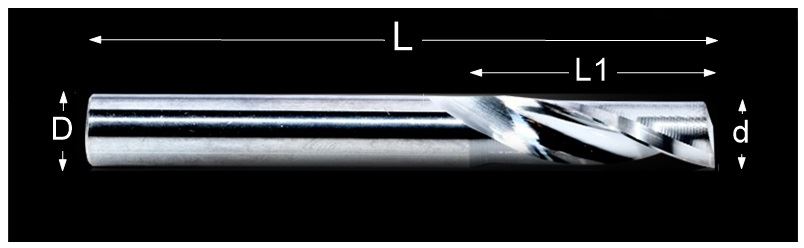 4*22 Endmill Single Flute for Aluminium