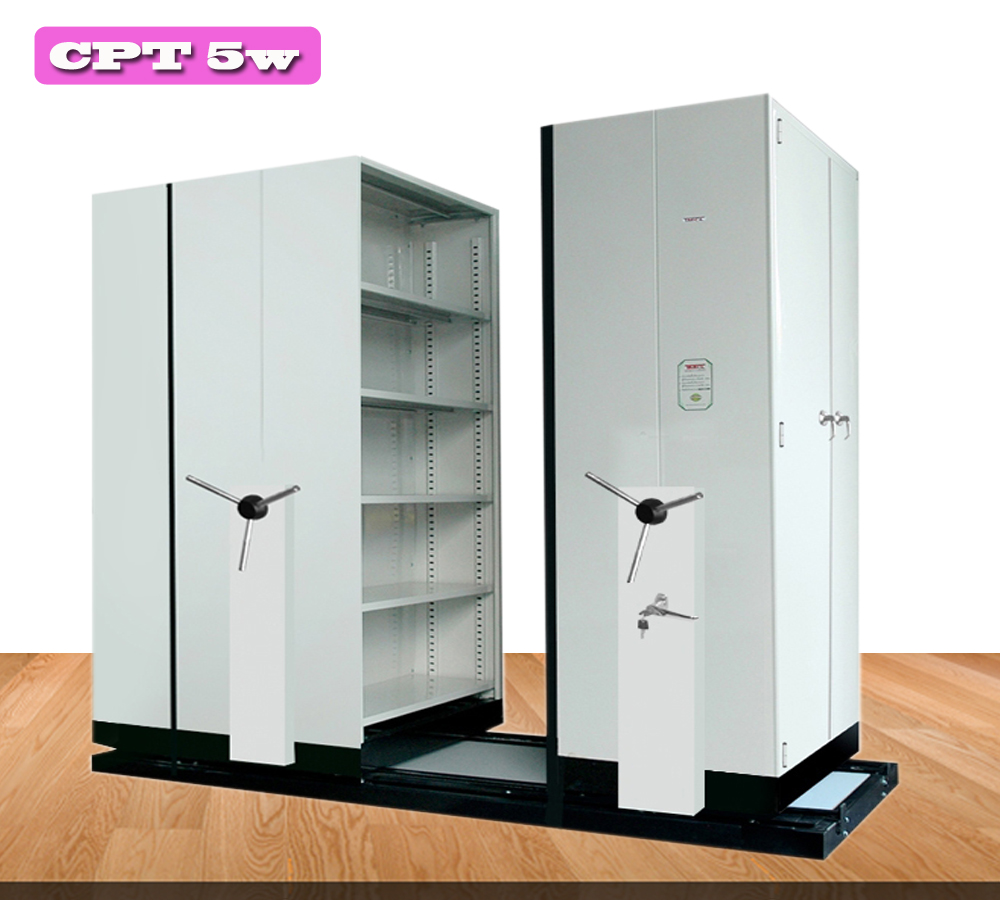 ตู้รางเลื่อน CPT 5W แบบพวงมาลัย 5 ตู้